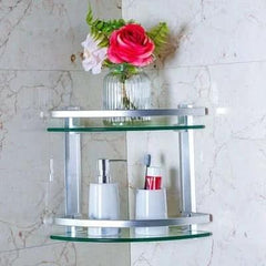 Glass Corner Shelf Two Layer