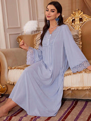 Contrast Lace Detail Maxi Nightdress Lingerie