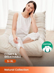 White Embroidered Pajamas Set Long Women Cotton Pajamas Womens Lingerie