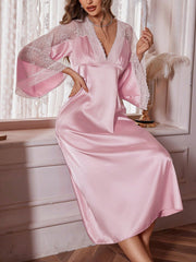 ثوب نوم طويل من الدانتيل للنساء