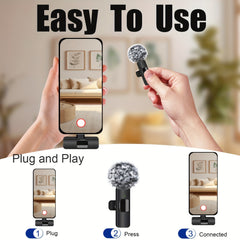 Wireless Lavalier Microphone Windproof Pompom For Mobile