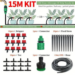 1pc Garden Irrigation Set DIY Greenhouse DIY Drip Irrigation System Automatic Watering Garden Hose Micro Drip Watering Kits Adjustable Drippers
