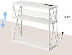 Adjustable 3-Tier Console Table, 100x35cm, Charging Port, Ideal