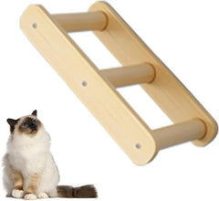 Wall Shelf Furniture Set and Perch - Floating Wooden Climbing Furniture With 4 Shelves, 2 Houses, 2 Ladders and 1 Scratching Post for Cats (Diving Platform L)