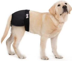 Washable Female Dog Diapers, Reusable Highly Absorbent Girl Heat Diaper Small Medium Large Wrap Durable Hygienic Pants Dog Tail Cover (Black, S:23-34 cm Waist)