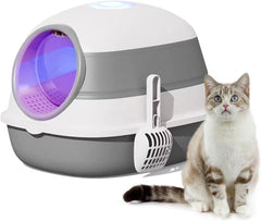 Semi-enclosed Cat Litter Box With Round Edges Large Anti-splash Box