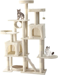 Cat Tower, indoor cat tree with sisal covered catch posts and plush catch balls