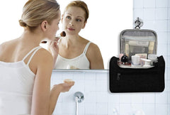 اماتير شنطة مكياج كبيرة للسفر | شنطة ادوات الزينة مقاومة للماء للنساء، شنطة مستحضرات التجميل والعناية بالبشرة مع مساحات تخزين متعددة | شنطة منظمة للمكياج للسفر، شنطة حمام لادوات النظافة (اسود)