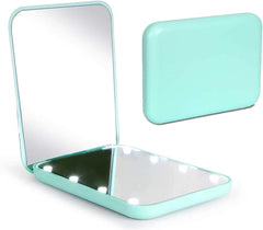 فونيتو مراة صغيرة الحجم، مراة مكبرة مع ضوء، مراة قابلة للطي بمفتاح مغناطيسي مزدوج الجانبين، مراة مكياج صغيرة للسفر، مراة جيب لحقيبة اليد، محفظة، هدايا للبنات