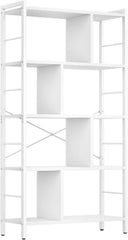 Bookshelf, Living Room Bookcase, Large 4-Tier Storage Shelf, for Office Study, Industrial Style, Easy Assembly, Steel Frame, Wooden Shelving Display Storage Unit Office Living Room Furniture (brown)