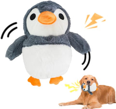 Interactive Dog Toys, Jumping Squeaky Dog Toys with Recording and Music Modes, Rechargeable Moving Dog Chew Toys for Small/Medium/Large Dogs to Keep Them Busy(Penguin)