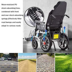 Electric Wheelchair Folding Wheelchair Easily Foldable Fully Automatic Electric Wheelchair Foldable Electric wheelchair 500W / 24V Li-ion battery for the home elderly and disabled people