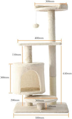 Cat Tower, indoor cat tree with sisal covered catch posts and plush catch balls
