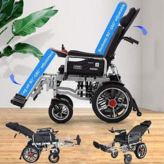 Electric Wheelchair Folding Wheelchair Easily Foldable Fully Automatic Electric Wheelchair Foldable Electric wheelchair 500W / 24V Li-ion battery for the home elderly and disabled people