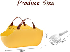 2 in 1 Portable Cat Litter Box, Large Cat Travel Carrier with Litter Box,Cat Toilet for Medium Cats & Kitties to Road Trip, Camping, Hiking, or Hotel (Yellow)
