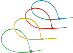 Bmb tools 48pcs small colored zip ties|multi-color zip wire tie for deco mesh wreath supplies| colorful plastic ties yellow, blue, red, green