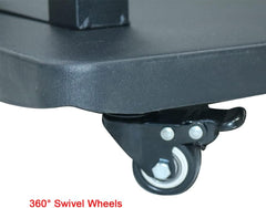 NEW Tall Mobile Floor TV Mount Stand Height Adjustable with Lockable Casters and 2 Tier AV Shelves for Extra Large Flat Panel LED LCD Plasma Screen up to 75 inch VESA 600x400 Load 70KG (Black)