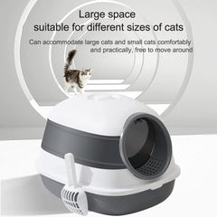 Semi-enclosed Cat Litter Box With Round Edges Large Anti-splash Box