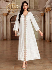 عباية أنيقة على الطراز الشرق أوسطي للنساء مصنوعة من البوليستر بنسبة 100% بنمط قبلي، رداء طويل من البوليستر المنسوج، مجموعة الشرق الأوسط