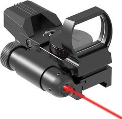 Feyachi Reflex Sight - 4 Reticle Red & Green Dot Sight Optics with Integrated Red/Green Laser Sight Less Than 5mW Output