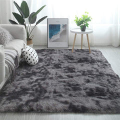 Tinyboy-hbq Area Rugs Unique Abstract Fluffy Carpet Anti Slip Soft Rug for Bedroom Living Room Home Decor Multiple Sizes Large Pad Easy Cleaning (Gray White, 80 * 120cm)