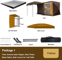 GearZone Car Tent Automatic Free to Build, Quick Open, Tailgate Tent Stable Windproof Detachable Car Boot Tent 495cm x 180cm, Large Rear Extension Tent, Camping Tent Can Accommodate 3-4 People, Suitab
