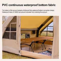 Inflatable Camping Tents with Pump, Large Family Tent, Easy Setup 4 Season Waterproof Outdoor Blow Up Glamping Tent with Mesh Windows, 4 Person Tents for Camping,Outdoor