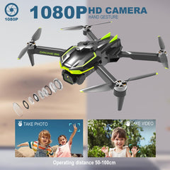 Drone with Camera 1080P HD for Beginners, Brushless Motor Drone with 45 Mins Long Flight Time Altitude Hold Obstacle Avoidance RC Quadcopter Toys Gifts For Kids Adults, Green
