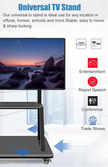 Chulovs NEW Mobile TV Cart with Wheels for 32-70 Inch TV, Heavy Duty Adjustable Height Rolling TV Stand, School/House/Apartment Floor TV Display Stand Beautiful Scenery (Black)