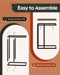 Side Table, C Shaped End Table for Couch, Sofa and Bed, Large Desktop C Table for Living Room, Bedroom, Bedside