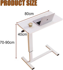مكتب قائم متحرك بارتفاع قابل للتعديل وبجانب السرير قابل للطي ومتعدد الوظائف مع 4 عجلات لغرفة النوم وغرفة المعيشة والمكتب والمستشفى والاستوديو (رفع هوائي بي)