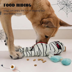Squeaky Dog Toy with Cotton Rope,(Mummy)
