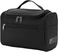 اماتير شنطة مكياج كبيرة للسفر | شنطة ادوات الزينة مقاومة للماء للنساء، شنطة مستحضرات التجميل والعناية بالبشرة مع مساحات تخزين متعددة | شنطة منظمة للمكياج للسفر، شنطة حمام لادوات النظافة (اسود)