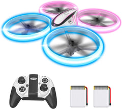 Q9s Drones for Kids,RC Drone with Altitude Hold and Headless Mode,Quadcopter with Blue&Green Light,Propeller Full Protect,2 Batteries and Remote Control,Easy to fly Kids Gifts Toys for Boys and Girls