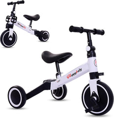 دايونغ دراجة ثلاثية العجلات للاطفال 3 في 1 مع 3 عجلات، دراجة ثلاثية العجلات للاطفال بعمر 1-4 سنوات، دراجة توازن مع دواسة قابلة للازالة للاولاد والبنات (اصفر)