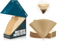 MIBRU Coffee Filters V60 Cone Paper White 100pcs Coffee Filters Unbleached Paper Filters Compatible with Pour Over Drippers 2-4 Cups Size 02 Coffee Filters v60 (1-4 Cups 02, 100)