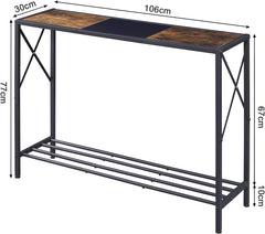 106cm Console Table, sofa table Narrow Sofa Table for Entryway, Industrial Side Table for Hallway, Living Room, Bedroom, Sturdy and Stable, Easy to Assemble, K106