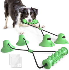 Dog Suction Cup Toy,Dog Chew Toy with 2 Suction Cups,Interactive Tug of War Dog Toy,Indestructible Chew Rope Toys for Small Medium Large Dogs(blue)