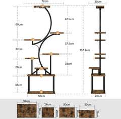 Indoor Plant Stand – 158cm Tall 8-Tier Plant Shelf, S-Shaped Corner Rack for Indoor Growing, Large Flower Holder & Decorative Living Room Stand, no plant growth lights included