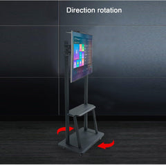 NEW Tall Mobile Floor TV Mount Stand Height Adjustable with Lockable Casters and 2 Tier AV Shelves for Extra Large Flat Panel LED LCD Plasma Screen up to 75 inch VESA 600x400 Load 70KG (Black)