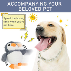 Interactive Dog Toys, Jumping Squeaky Dog Toys with Recording and Music Modes, Rechargeable Moving Dog Chew Toys for Small/Medium/Large Dogs to Keep Them Busy(Penguin)