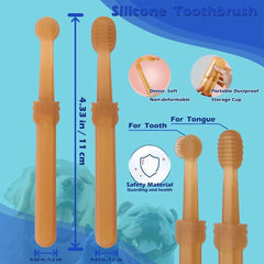 Pet Toothbrush, 360 ° Dog Tooth Cleaning Set, Cat Finger Cover Toothbrush for Cleaning Tongue Coating and Tooth Care, Pet Silicone Finger Cover Toothbrush Set (Toothbrush set (2pcs))