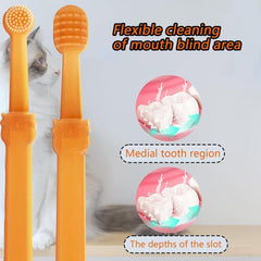 Pet Toothbrush, 360 ° Dog Tooth Cleaning Set, Cat Finger Cover Toothbrush for Cleaning Tongue Coating and Tooth Care, Pet Silicone Finger Cover Toothbrush Set (Toothbrush set (2pcs))