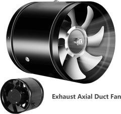 Low Noise Inline Duct Booster Exhaust Fan, 4/7/8 Inch Extractor Ventilator for Home Kitchen Bathroom Warehouse Restaurant Garage Ventilation (7 Inch Black)