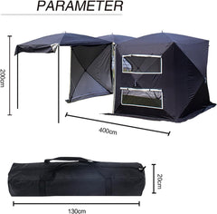 GearZone Car Tent Automatic Free to Build, Quick Open, Tailgate Tent Stable Windproof Detachable Car Boot Tent 495cm x 180cm, Large Rear Extension Tent, Camping Tent Can Accommodate 3-4 People, Suitab