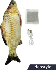 Electric Moving Fish Cat Toy, Floppy Fish Cat Toy,Interactive Cat Toys,Cat Toys for Indoor Cats,Realistic Plush Simulation Electric Wagging Fish,Catnip Kicker Toys (Yellow)