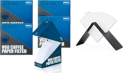 MIBRU Coffee Filters V60 Cone Paper White 100pcs Coffee Filters Unbleached Paper Filters Compatible with Pour Over Drippers 2-4 Cups Size 02 Coffee Filters v60 (1-4 Cups 02, 100)