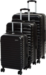 Amazon Basics 3-Piece Set Hardside Spinner-21/26/30 inch (55/68/78 cm) Material: ABS, Black