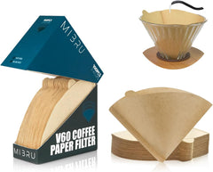 MIBRU Coffee Filters V60 Cone Paper White 100pcs Coffee Filters Unbleached Paper Filters Compatible with Pour Over Drippers 2-4 Cups Size 02 Coffee Filters v60 (1-4 Cups 02, 100)