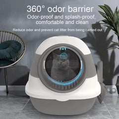 Semi-enclosed Cat Litter Box With Round Edges Large Anti-splash Box
